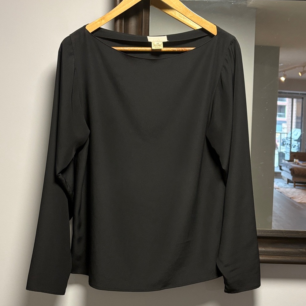 ALFRED SUNG Black Long Sleeve Blouse